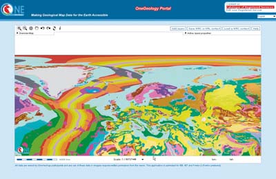 Geology in Europe 1:25M scale (604Kb) Portal screen grabs