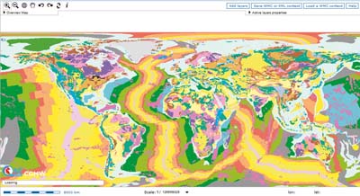 Geology of the world 1:25 M scale (10Mb) Portal screen grabs