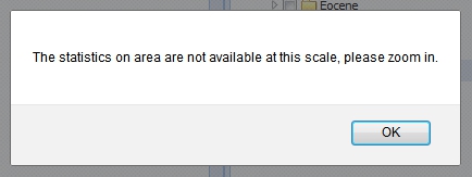 Error message received when the scale of the selected map is too small