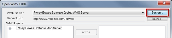 Displaying existing WMS services