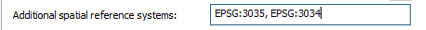Additional spatial reference systems option