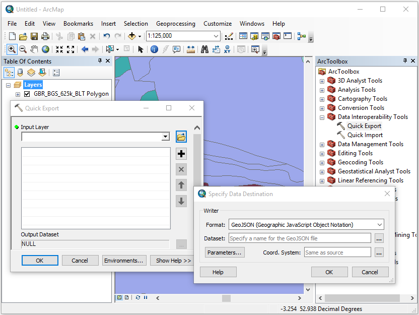 Exporting a WFS layer to an open format in ArcMap
