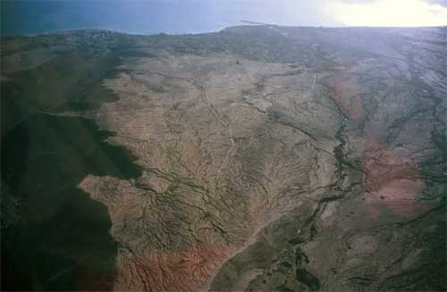 Dendritic drainage patterns, Tar River valley, Montserrat