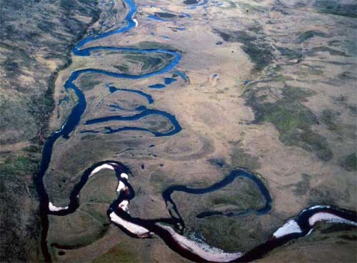 Меандрирующая река, Фолклендские о-ва