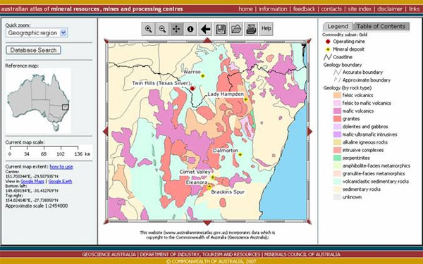 The Australian Mines Atlas website