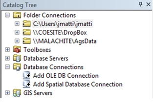 Adding a Spatial Database Connection in ArcCatalog